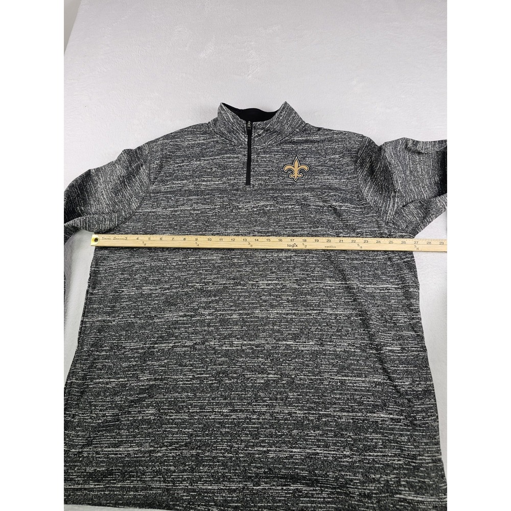 Team Apparel New Orleans Saints Heather Grey 1/4 Zip Pullover Sweatshirt Men 2Xl - Picture 7 of 14